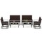 Outdoor Gliding Patio Furniture Set 4 Piece Wicker Sofa Set with Glass Top Coffee Table